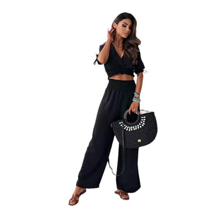 Fashion Women's Wear Half Sleeve Trousers Suit - HEPSIBAH SHOP