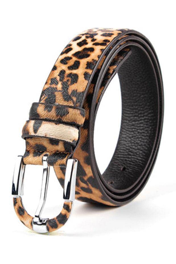 Women's Leopard Leather Belt - HEPSIBAH SHOP