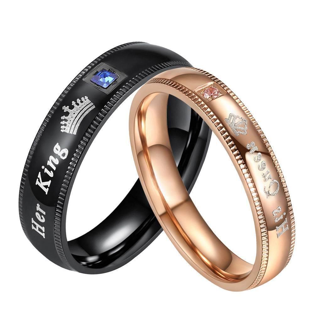 Her King His Queen Couple Rings - HEPSIBAH SHOP