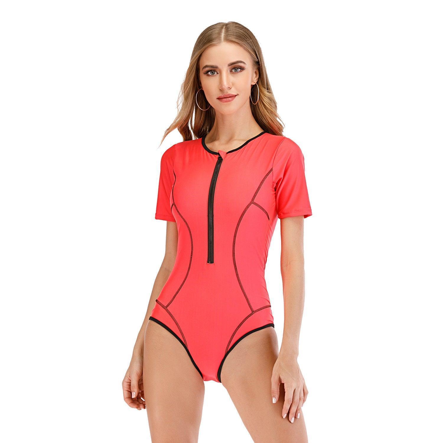 Surfing one-piece short-sleeved swimsuit - HEPSIBAH SHOP