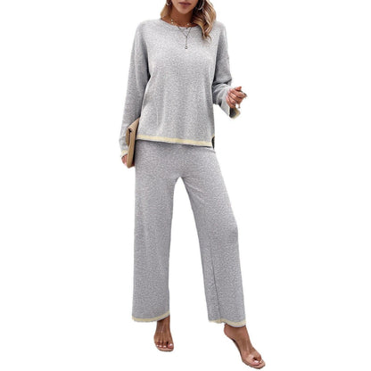 Women's Knitted Solid Color Long-sleeve Suit - HEPSIBAH SHOP