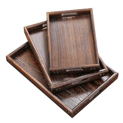 Solid wood dry tea tray