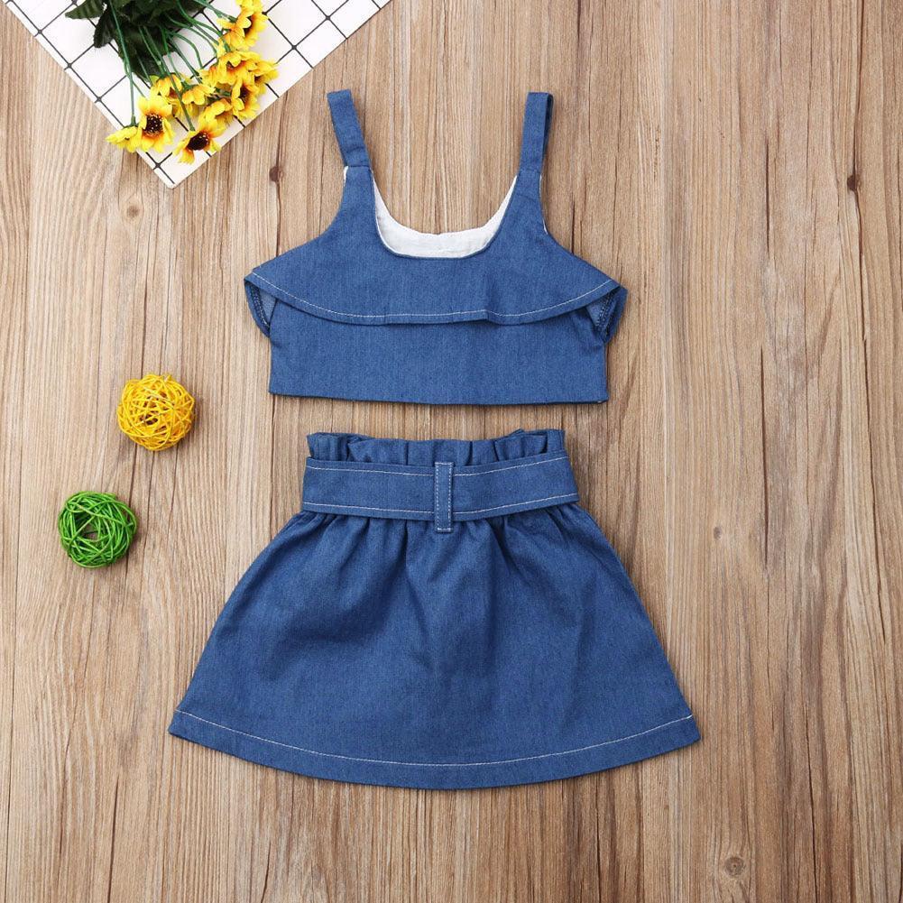 Children's clothing girls suspender skirt