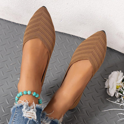 Pointed Toe Low-cut Shoes Women's Breathable Flat Bottom - HEPSIBAH SHOP