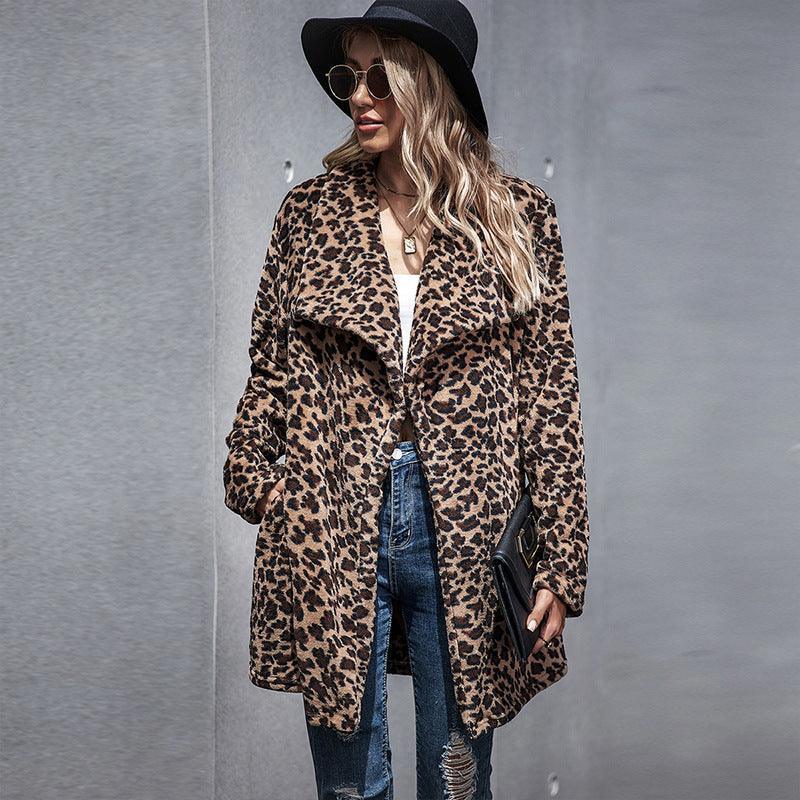 Leopard print casual coat - HEPSIBAH SHOP