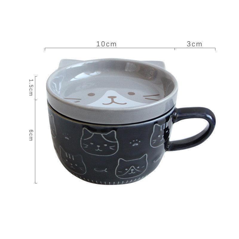 Japanese Ceramic Cartoon Cat Mugs Cute Breakfast Cup Creative