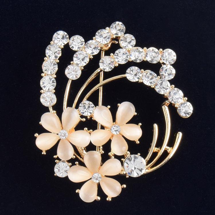 High-end flower corsage opal vintage brooch - HEPSIBAH SHOP