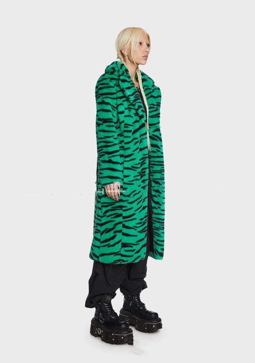 Faux Fur Coat Tiger Leopard Print - HEPSIBAH SHOP