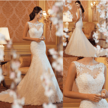 Lace Fish Tail Wedding Dress - HEPSIBAH SHOP