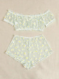 Women's Mesh Printed Lingerie Set - HEPSIBAH SHOP