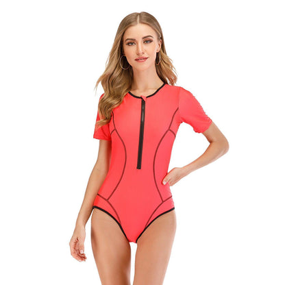 Surfing one-piece short-sleeved swimsuit - HEPSIBAH SHOP