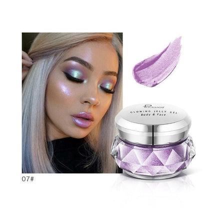 Face Highlighter Jelly Gel Mermaid Eyeshadow Glow Body Glitte - HEPSIBAH SHOP