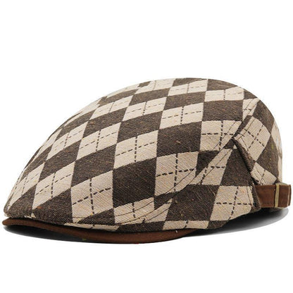 Retro Plaid Short Brim Advance Hats British Casual Painter Hat - HEPSIBAH SHOP