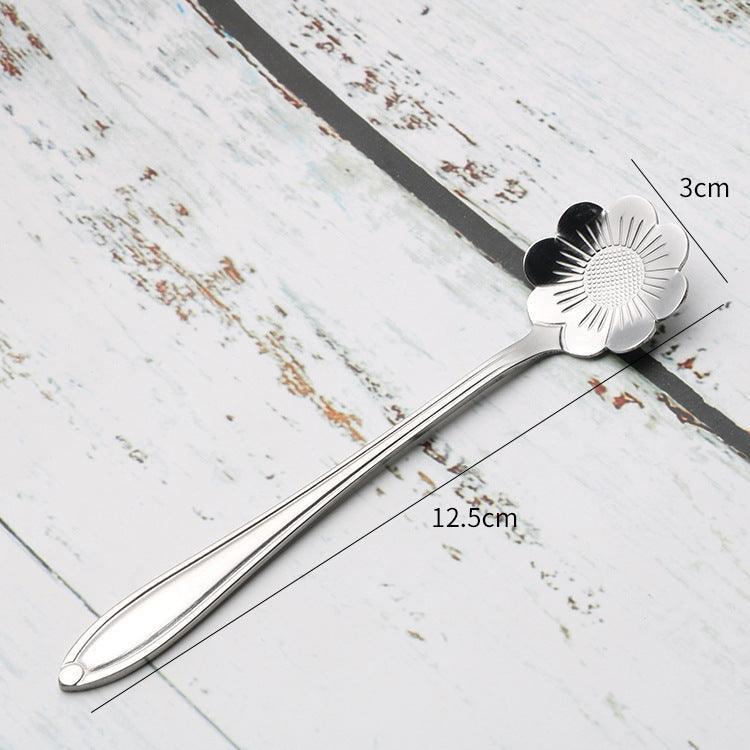 Teaspoons Rose Shaped Flower Stainless Steel Kitchen Tableware Handle Cutlery Mini Dessert Tea Dining Spoon For Snacks