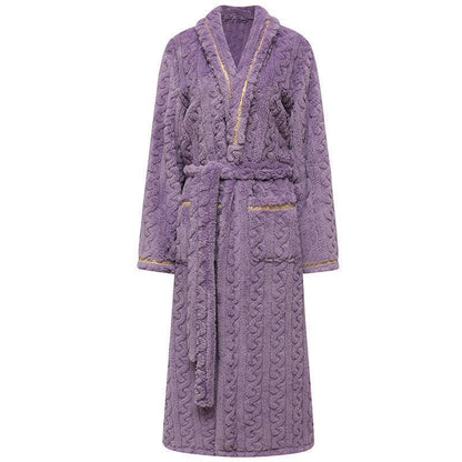 Coral Fleece Bathrobe Long Pajamas