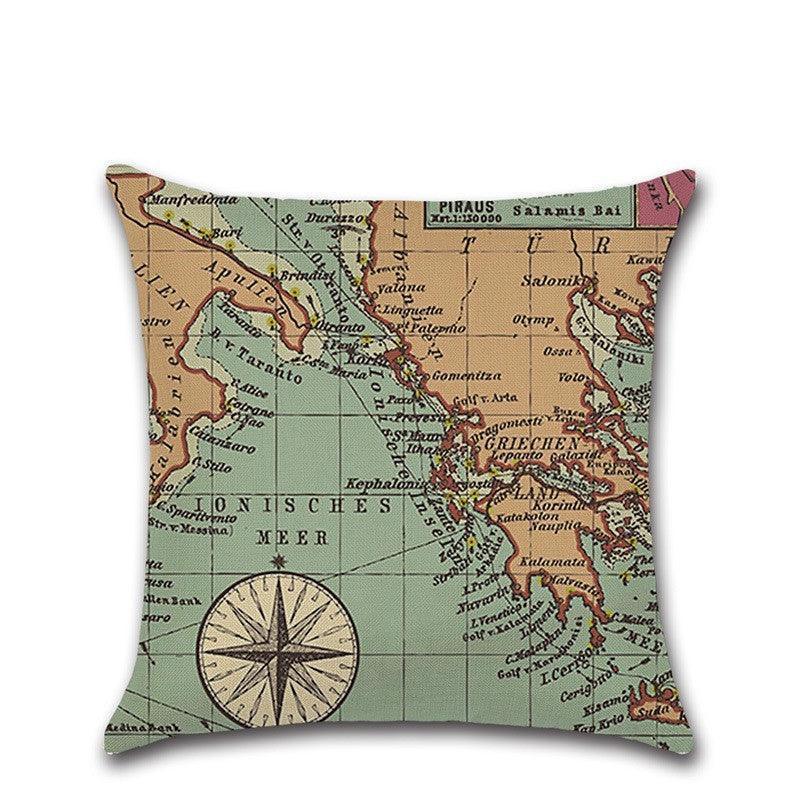 Navigation Series Map Pillow Cover