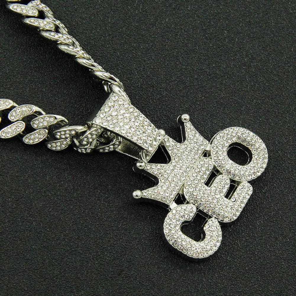 European Hip Hop Full Diamond Pendant Cuban Necklace - HEPSIBAH SHOP