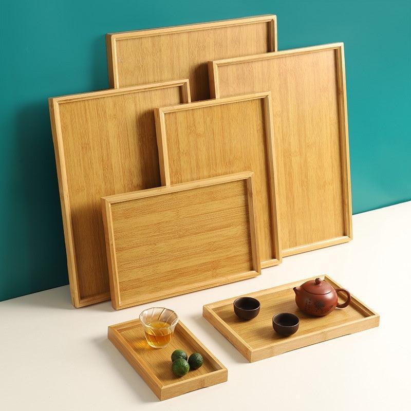 Rectangular Minimalist Household Bamboo Tea Tray