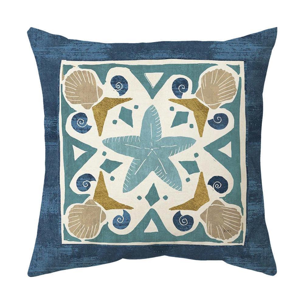 Blue Theme Simple Pattern Printed Pillowcase