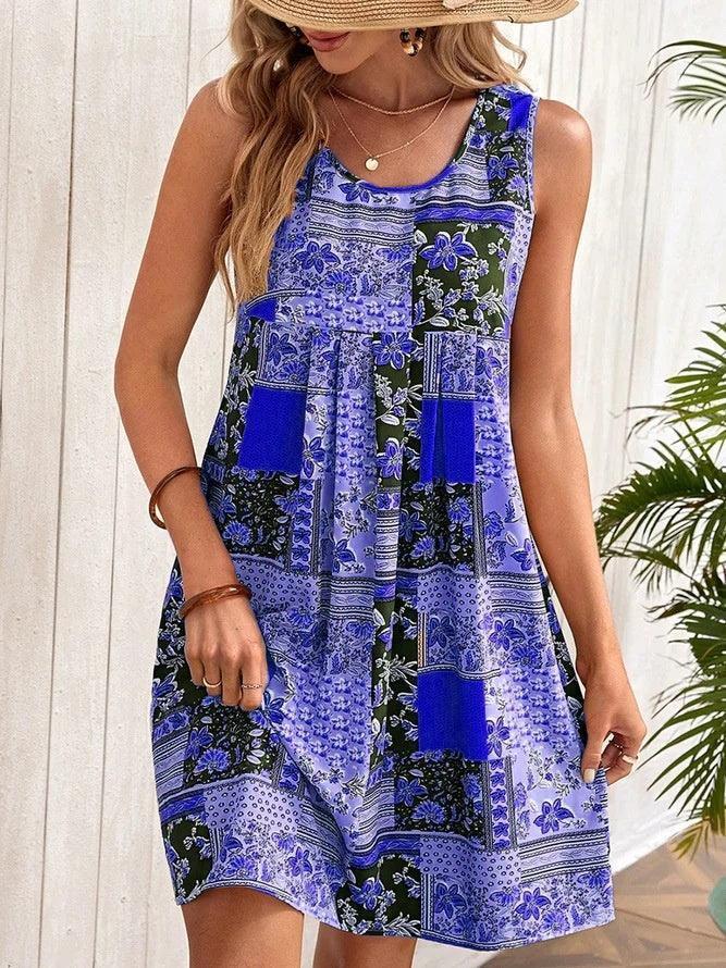 European And American Sleeveless Printed Dress - HEPSIBAH SHOP