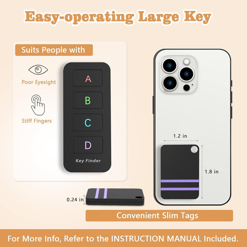 Remote Control Finder, Pack of 4 Find My Keys Device | Stick on Remote ...