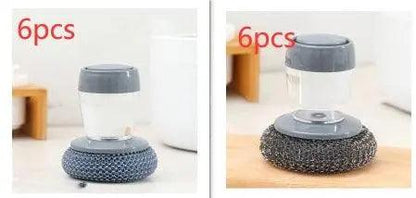 Kitchen Soap Dispensing Palm Brush Cleaner Push-type Brush Kitchen Detergent Tools - Image #19