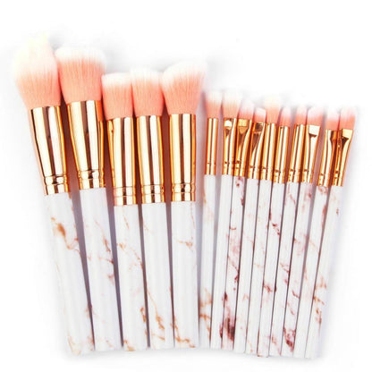 Set of 15 marbling makeup brushes - HEPSIBAH SHOP