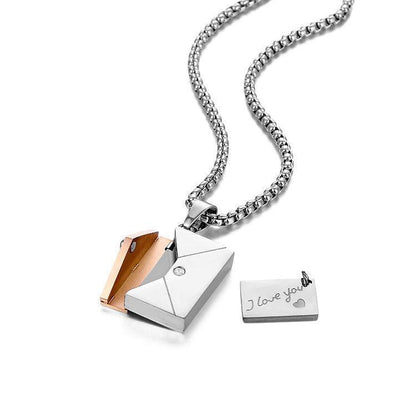 Envelope Stainless Steel Necklace And Pendant - HEPSIBAH SHOP