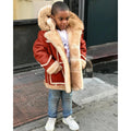 Boys' Warm Fur All-in-one Fashion Hooded Jacket