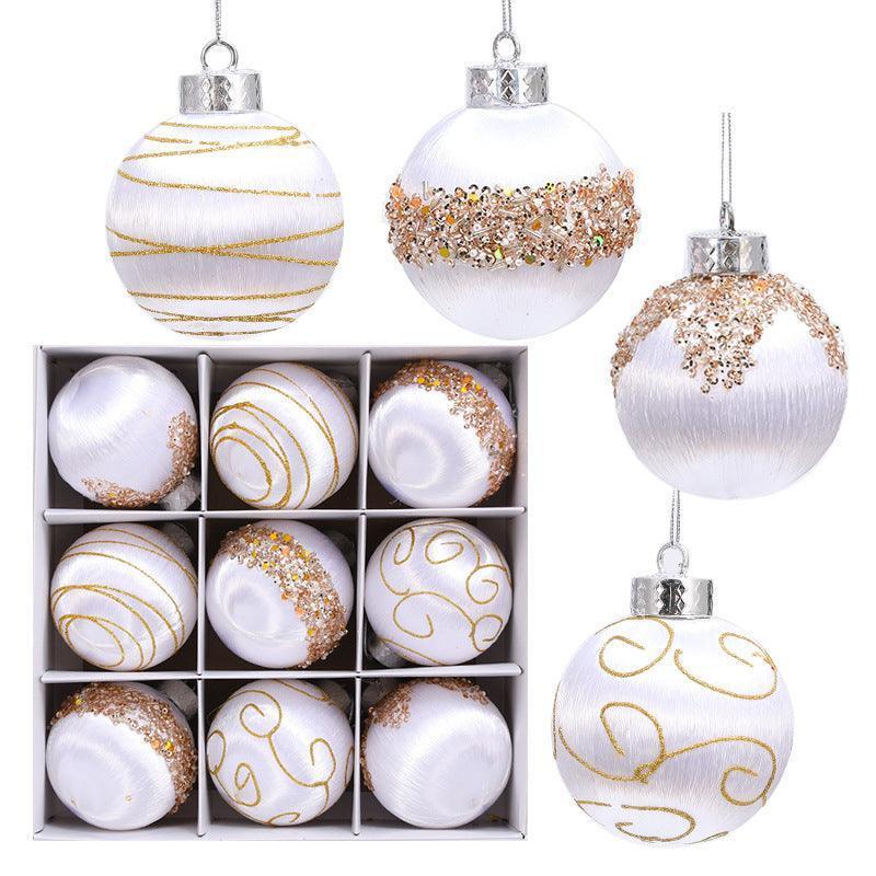 Painted Silk Ball Christmas Tree Pendant - HEPSIBAH SHOP