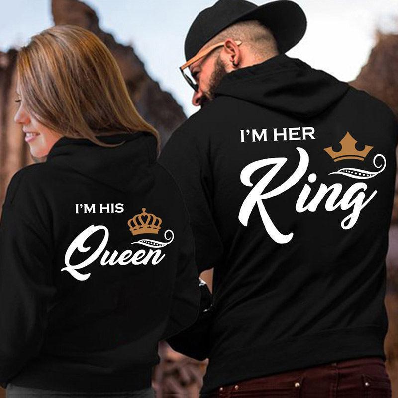 Her King His Queen Couple Hooded Sweater - HEPSIBAH SHOP