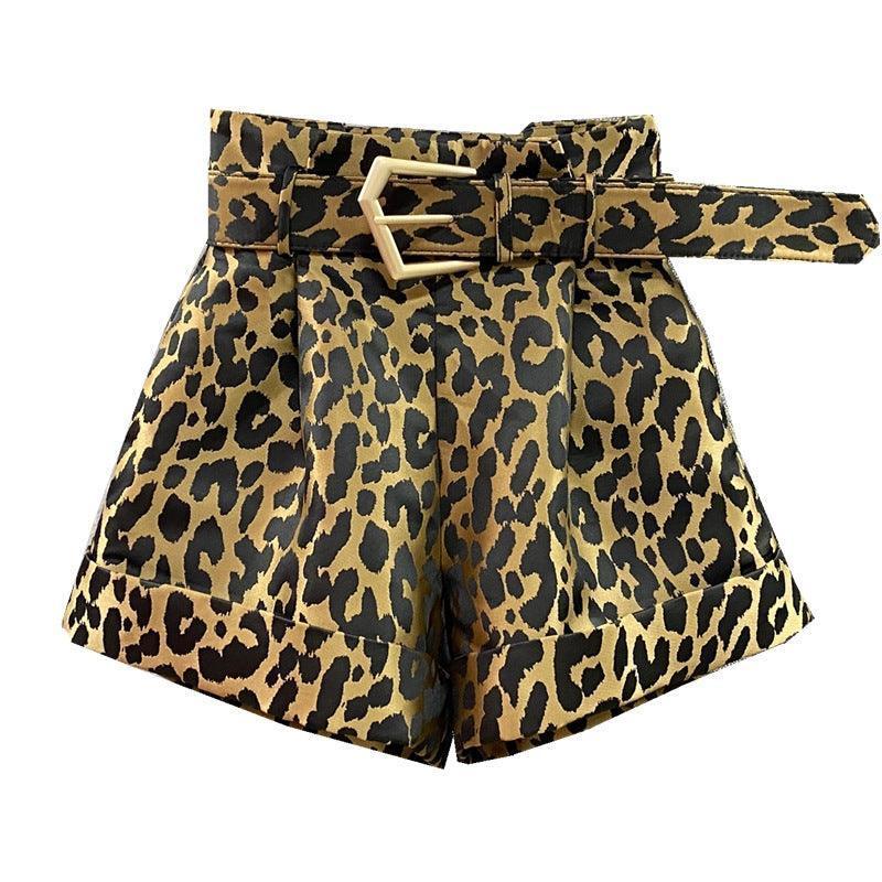 Fashion Leopard Print Suit Hot Pants - HEPSIBAH SHOP