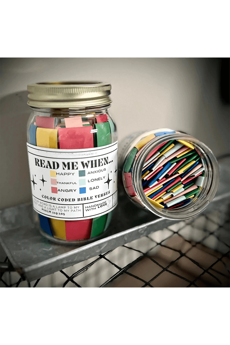 Handmade 67 Color-coded Bible Verse Jar - HEPSIBAH SHOP