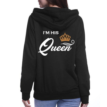 Her King His Queen Couple Hooded Sweater - HEPSIBAH SHOP