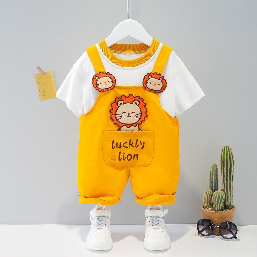 Children's Clothing Men And Women Baby Summer Cartoon Short-sleeved Overalls - HEPSIBAH SHOP