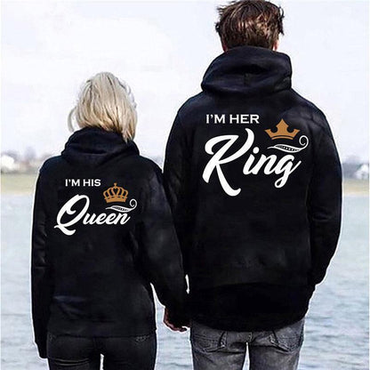 Her King His Queen Couple Hooded Sweater - HEPSIBAH SHOP