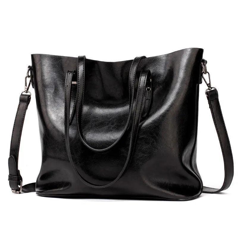 Leather-Look Tote Bag - HEPSIBAH SHOP