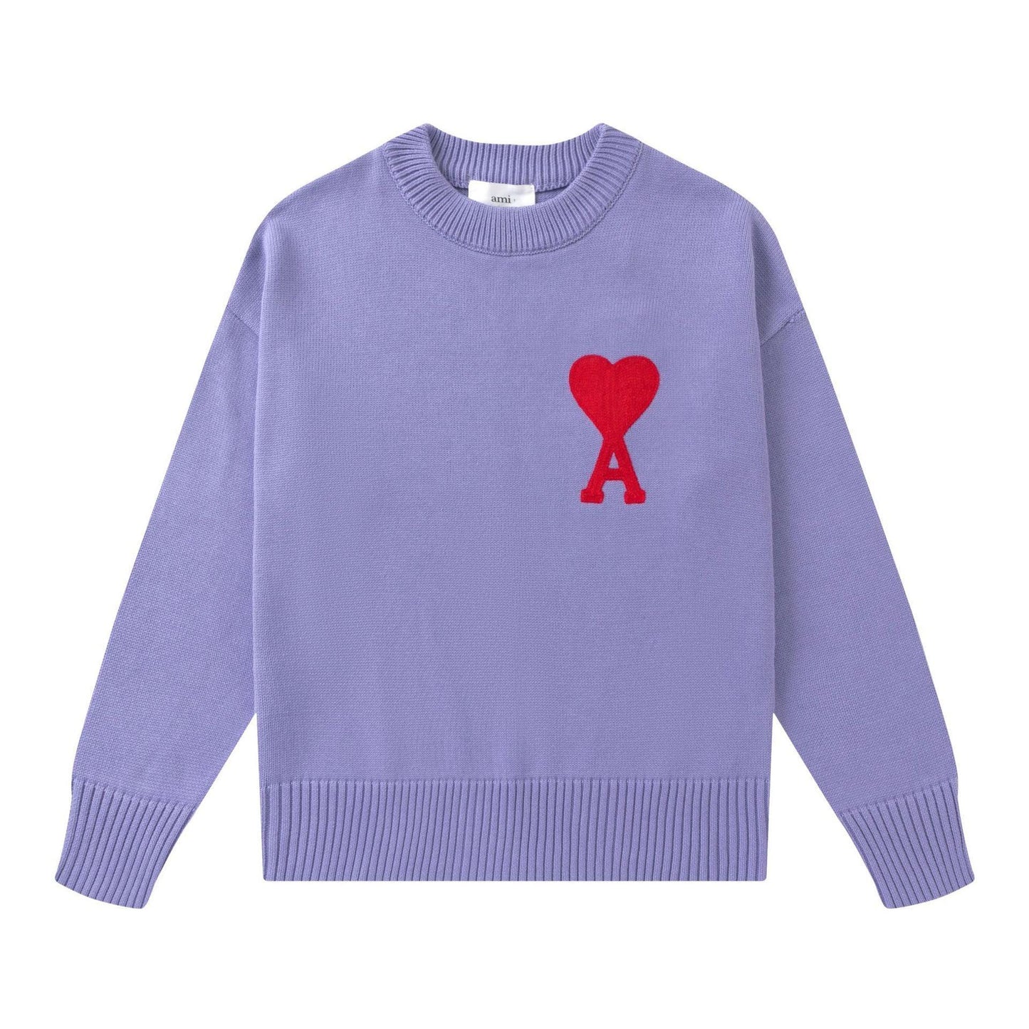 Heart Letter Embroidered Crew Neck Pullover Sweater - HEPSIBAH SHOP