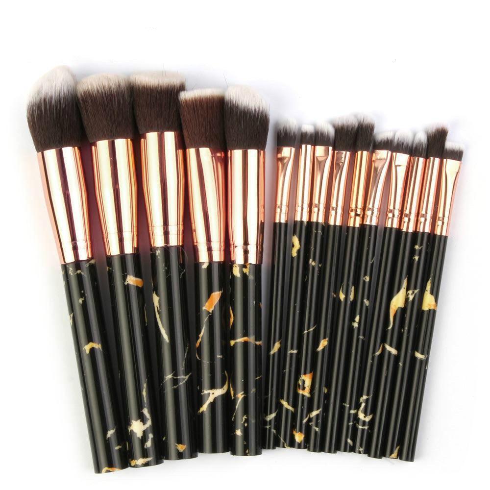 Set of 15 marbling makeup brushes - HEPSIBAH SHOP