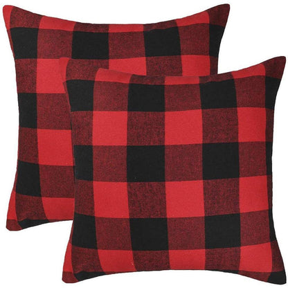 Woven Polyester Cotton Plaid Pillowcase With Pillow Core