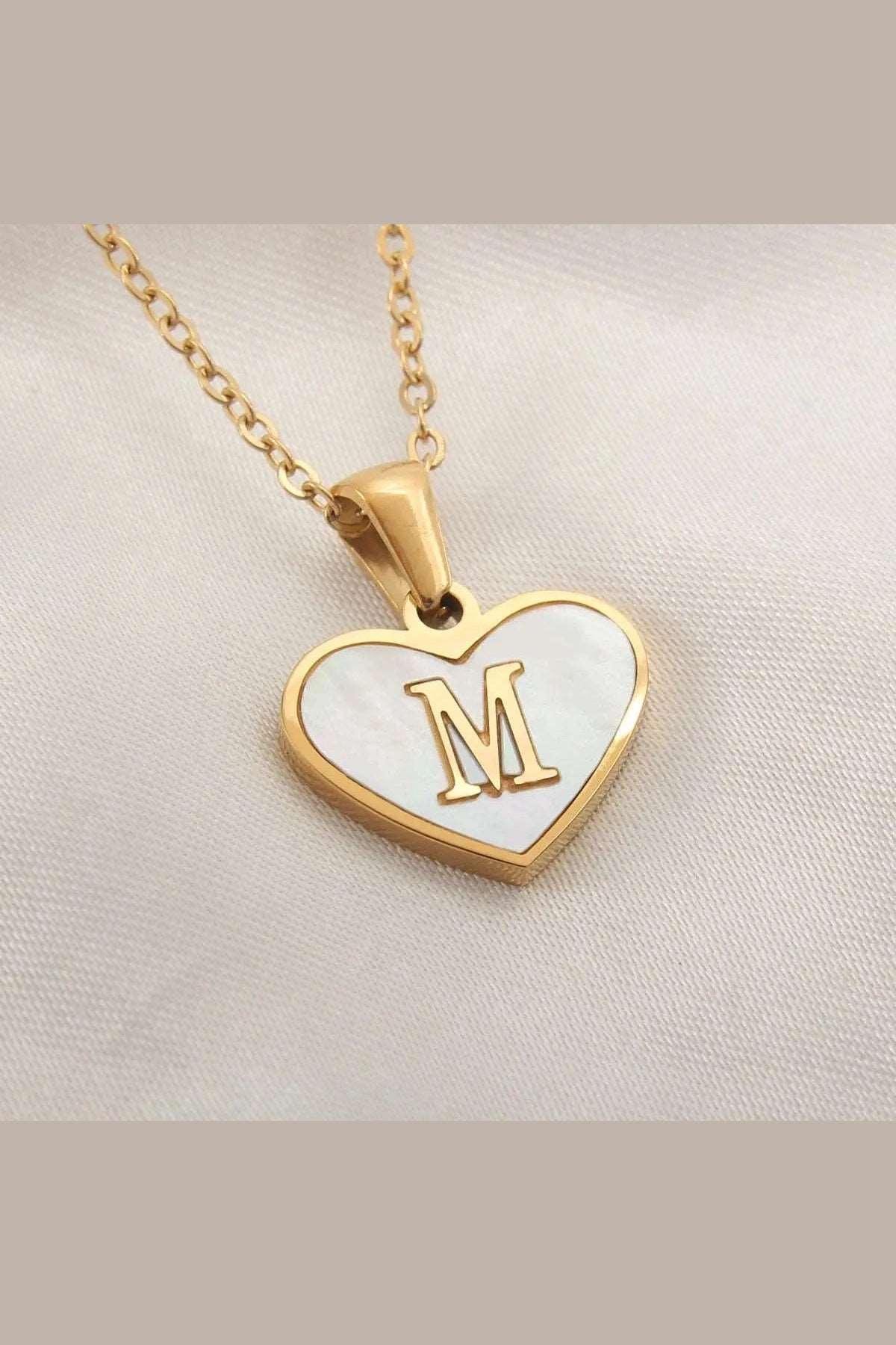 26 Letter Heart-shaped Necklace - HEPSIBAH SHOP