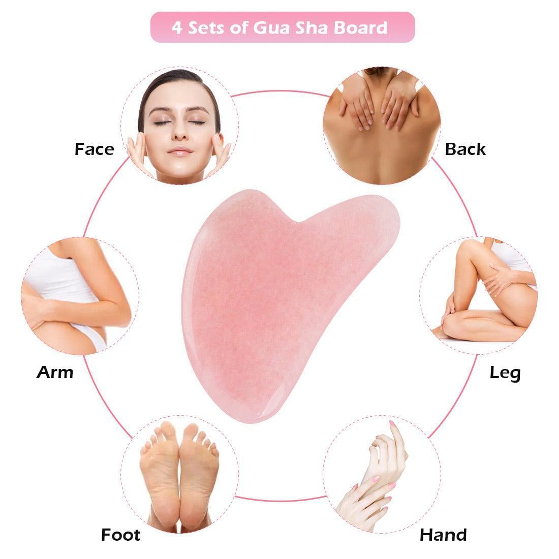 Whole Massage Gua Sha Tools Natural Rose Quartz Massage Stone - HEPSIBAH SHOP