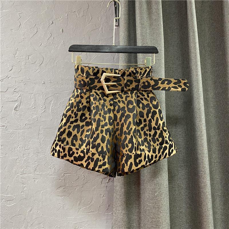 Fashion Leopard Print Suit Hot Pants - HEPSIBAH SHOP