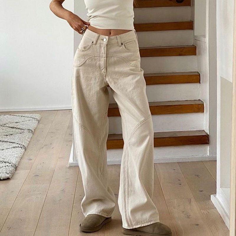 Women's Off-white Straight Jeans - HEPSIBAH SHOP