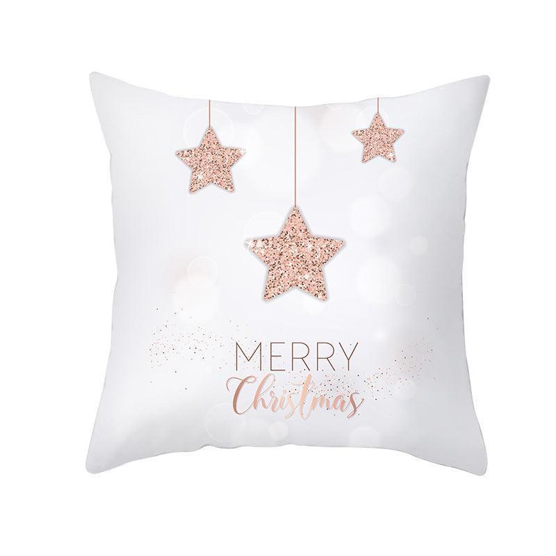 Fashion Peach Skin Velvet Snowflake Cushion Cover