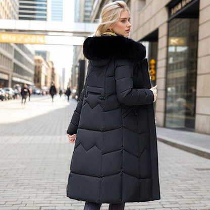 Winter Long Coat With Thickened Fur Collar - HEPSIBAH SHOP