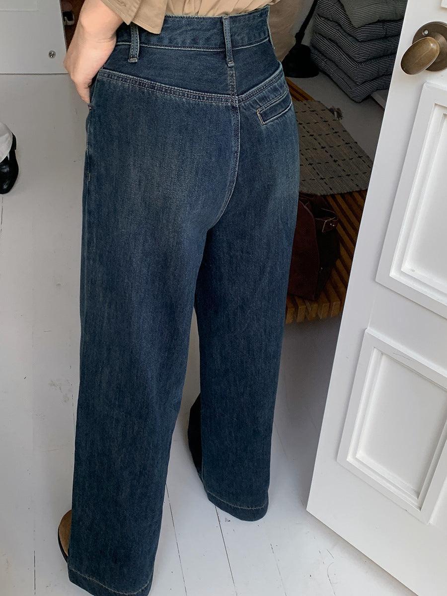 Blue Vintage Straight Early Autumn Jeans - HEPSIBAH SHOP