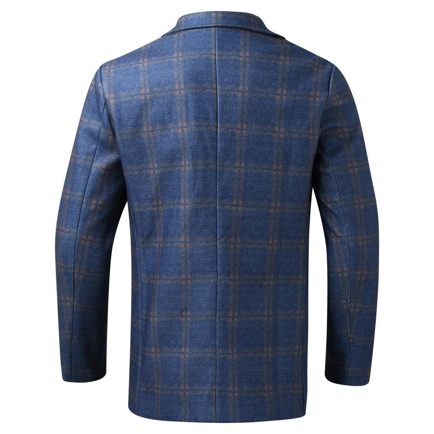 Men's Plaid Lapel Long Sleeve Suit - HEPSIBAH SHOP