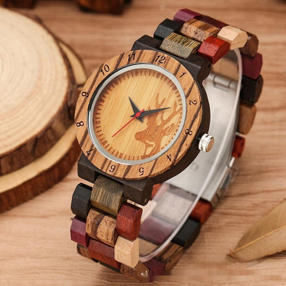 Classic Women's Elk Quartz Wooden Watch - HEPSIBAH SHOP