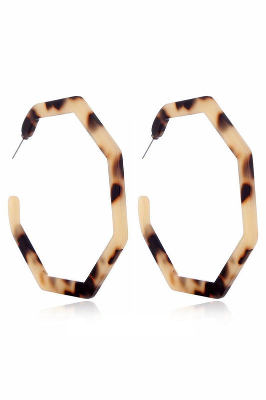 Leopard Earrings acrylic circle geometric Earrings - HEPSIBAH SHOP